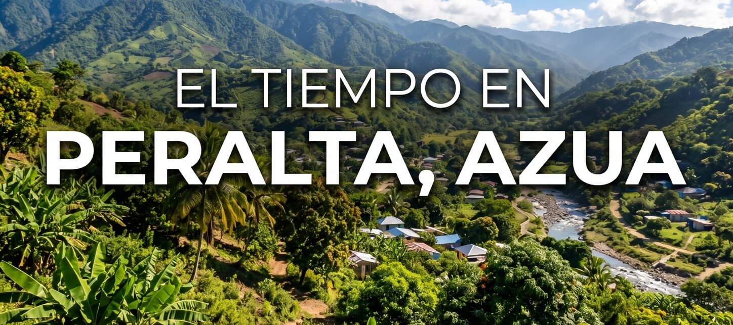 Paisaje soleado mostrando el tiempo en Peralta, Azua, República Dominicana.